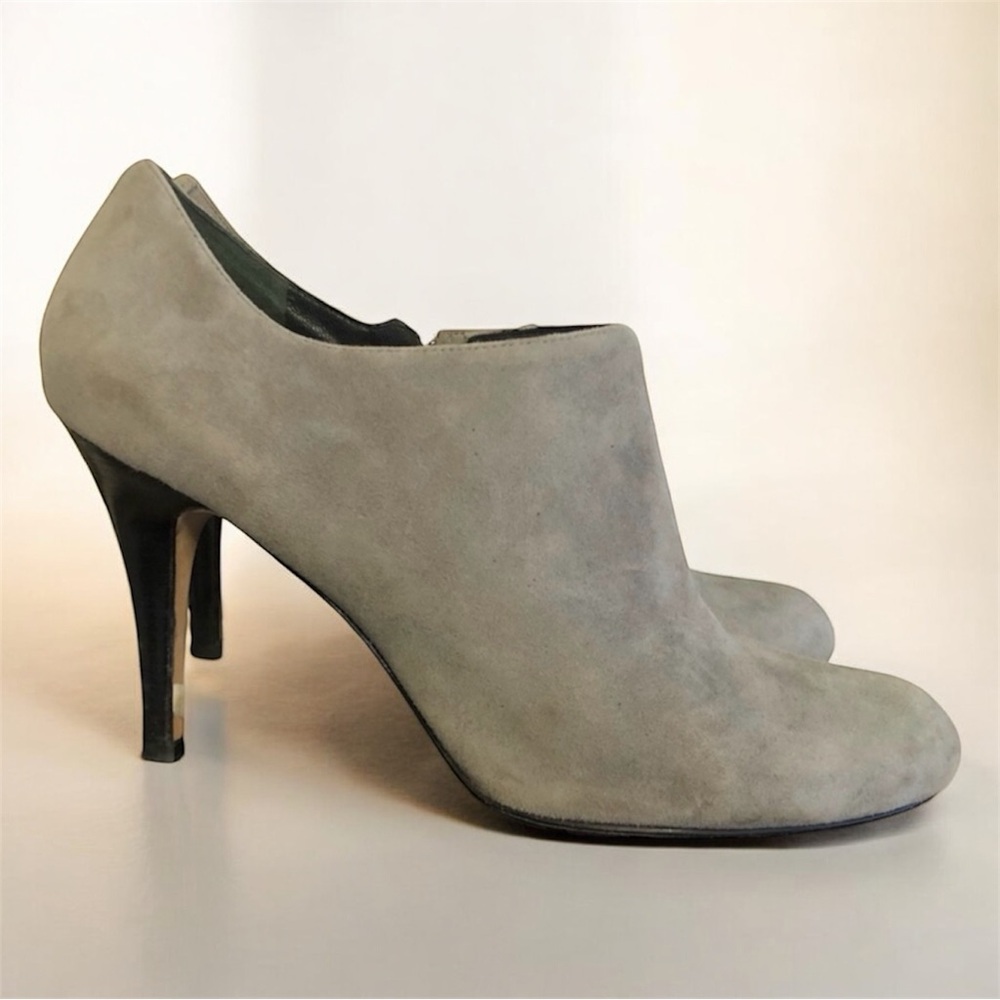 Cole Haan Gray Ankle Boots Suede Minimalist Design